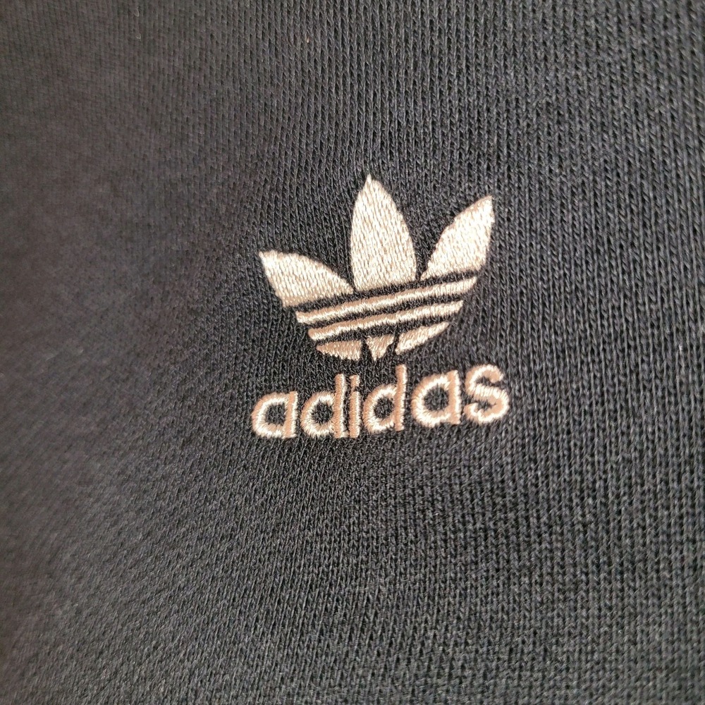 adidas Originals Gold Logo Women's Cropped Hoodie Black Leopard Print Fleece M - Picture 6 of 9